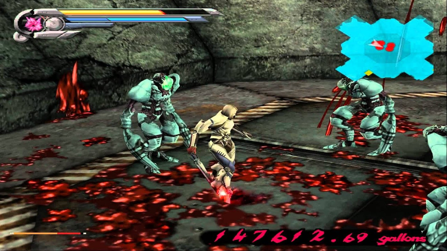 Nano Breaker PS2 Sony PlayStation 2 action hack and slash sci fi cybernetic weapon combat virus infected nanomachine enemies fast paced melee combos Konami dark futuristic story retro gaming PlayStation 2 software video game title gameplay