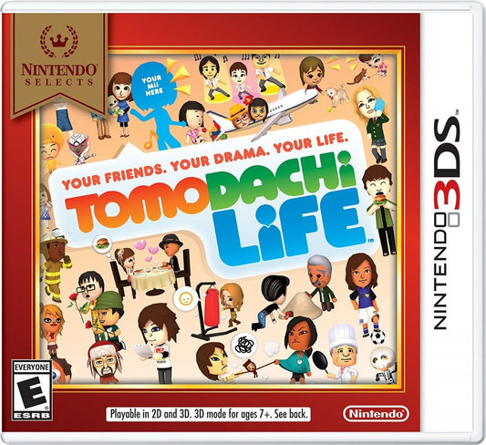 Tomodachi Life Nintendo Selects edition for Nintendo 3DS life simulation game featuring Mii characters island life social interactions mini games quirky humor gameplay cover