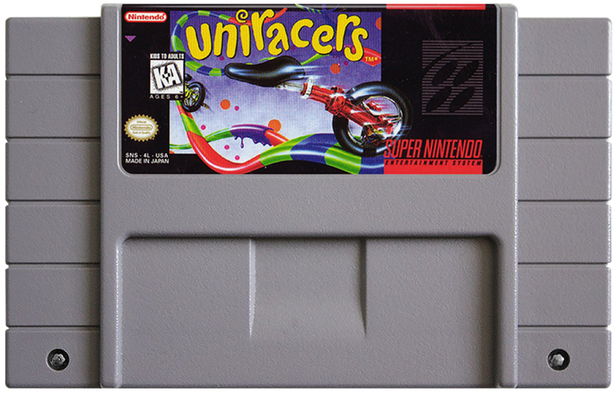 Uniracers cartridge for Super Nintendo Entertainment System (SNES) retro video game