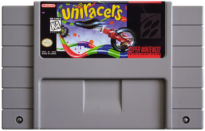 Uniracers cartridge for Super Nintendo Entertainment System (SNES) retro video game