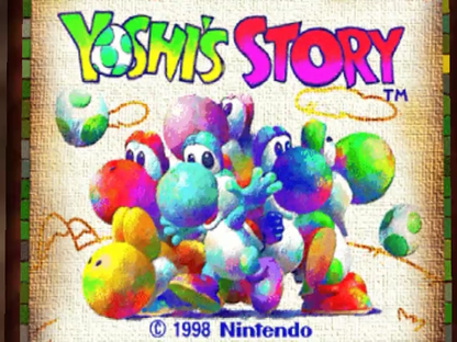 Yoshi's Story title screen for Nintendo 64 (N64) video game