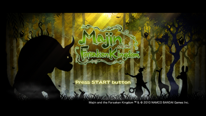 Majin and the Forsaken Kingdom title screen for PlayStation 3 (PS3) video game