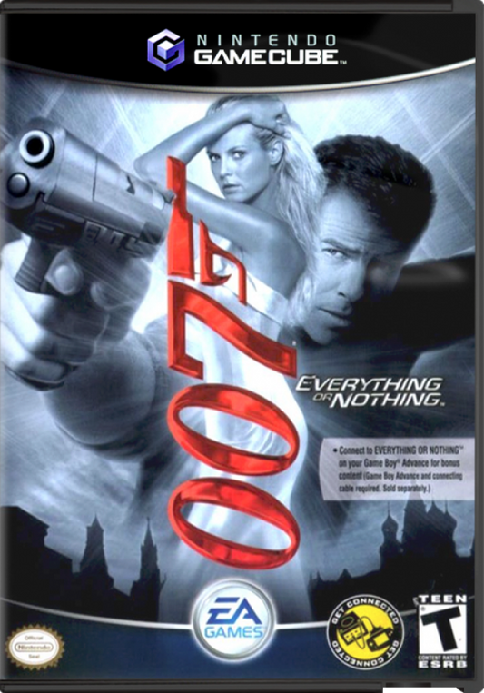007 Everything or Nothing for GameCube featuring cinematic third person action and classic James Bond missions front cover