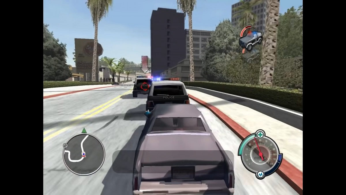 Reservoir Dogs PlayStation 2 third-person shooter action video game based on Quentin Tarantino film heist narrative tactical gameplay interrogation sequences driving levels non-linear storytelling Eidos interactive movie license gritty crime drama gameplay screenshot