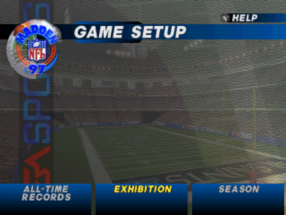 Madden NFL 97 Sega Saturn video game, football sports simulation, classic Madden gameplay, retro Sega console title gameplay setup screen