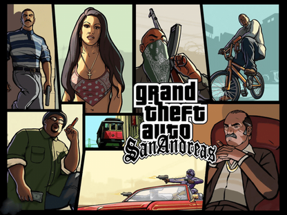 Grand Theft Auto: San Andreas [Platinum Hits] title screen for Xbox (XBOX) video game