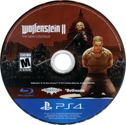 Wolfenstein II The New Colossus PlayStation 4 PS4 for first person shooter video game fans featuring intense action gameplay alternate history storyline cinematic campaign powerful weapons fast paced combat stealth missions resistance warfare collectible gaming appeal disc