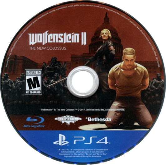 Wolfenstein II The New Colossus PlayStation 4 PS4 for first person shooter video game fans featuring intense action gameplay alternate history storyline cinematic campaign powerful weapons fast paced combat stealth missions resistance warfare collectible gaming appeal disc