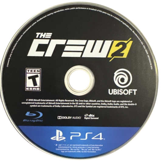 The Crew 2 – PlayStation 4 (PS4) video game disc, open-world racing
