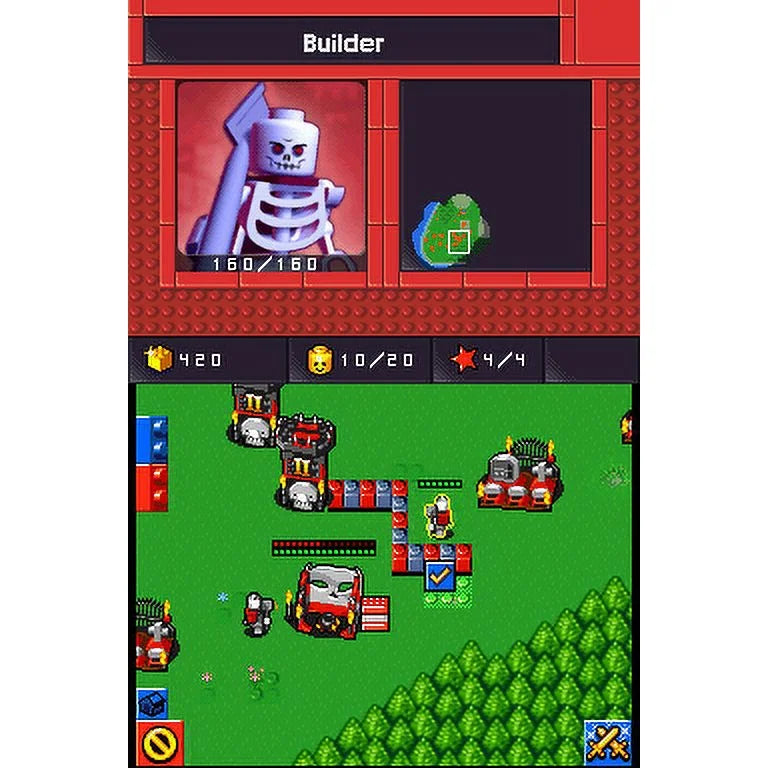 LEGO Battles Ninjago Nintendo DS game featuring real-time strategy gameplay with LEGO ninja characters screenshot