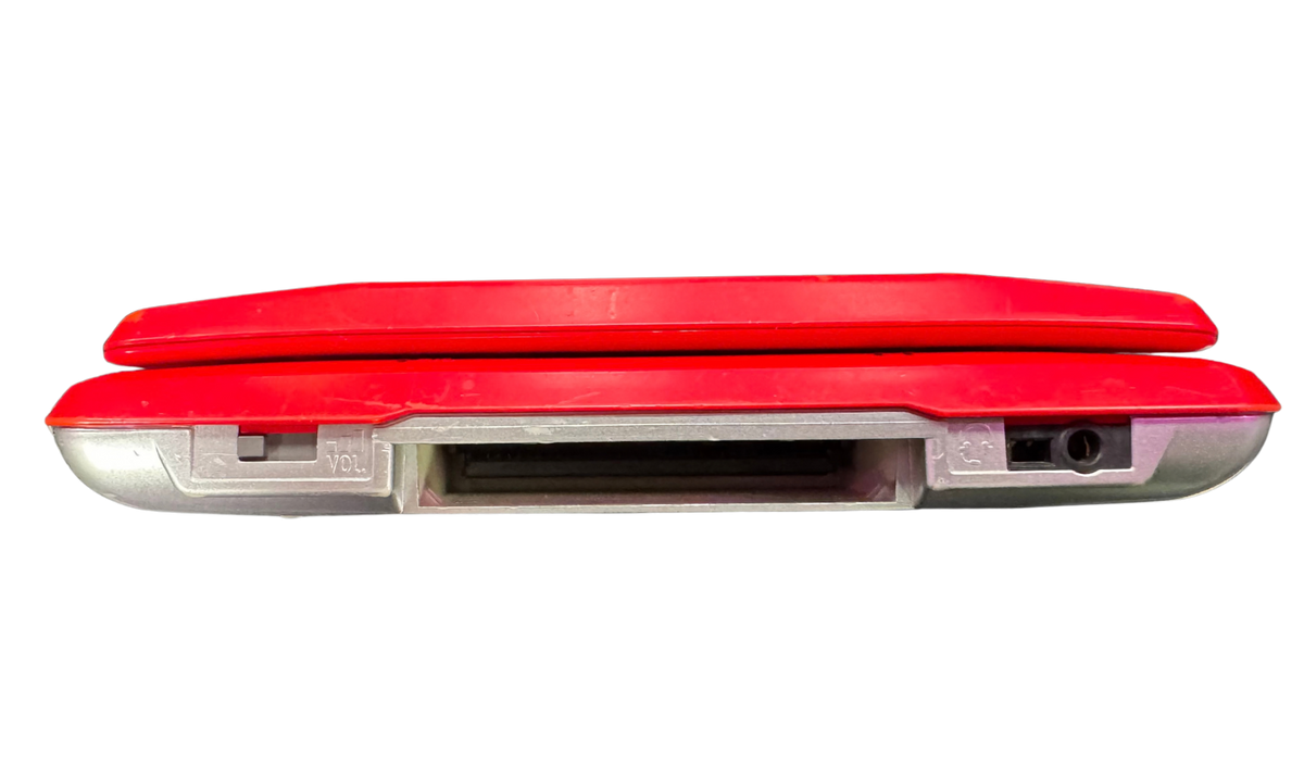 Nintendo DS Mario Kart Red Handheld Console Scratch and Scuff Condition featuring classic Nintendo DS dual screen design red Mario Kart themed exterior portable gaming system touchscreen controls Nintendo handheld gaming hardware collectible console design and retro gaming collection appeal front