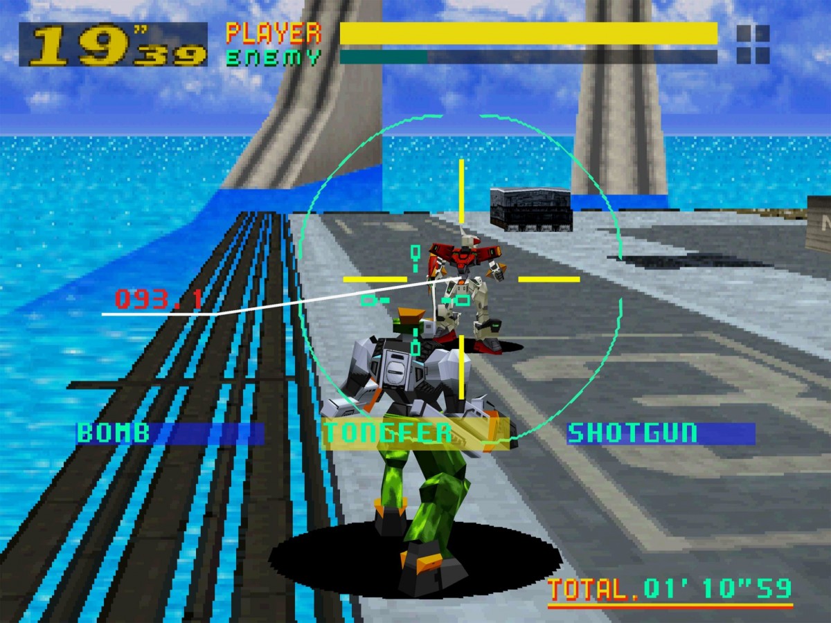 Virtual On Cyber Troopers Sega Saturn arcade mech fighting game 3D arena combat twin stick shooter robot battles SEGA AM3 fast paced versus gameplay retro Saturn game classic arcade port Sega Saturn software video game title gameplay
