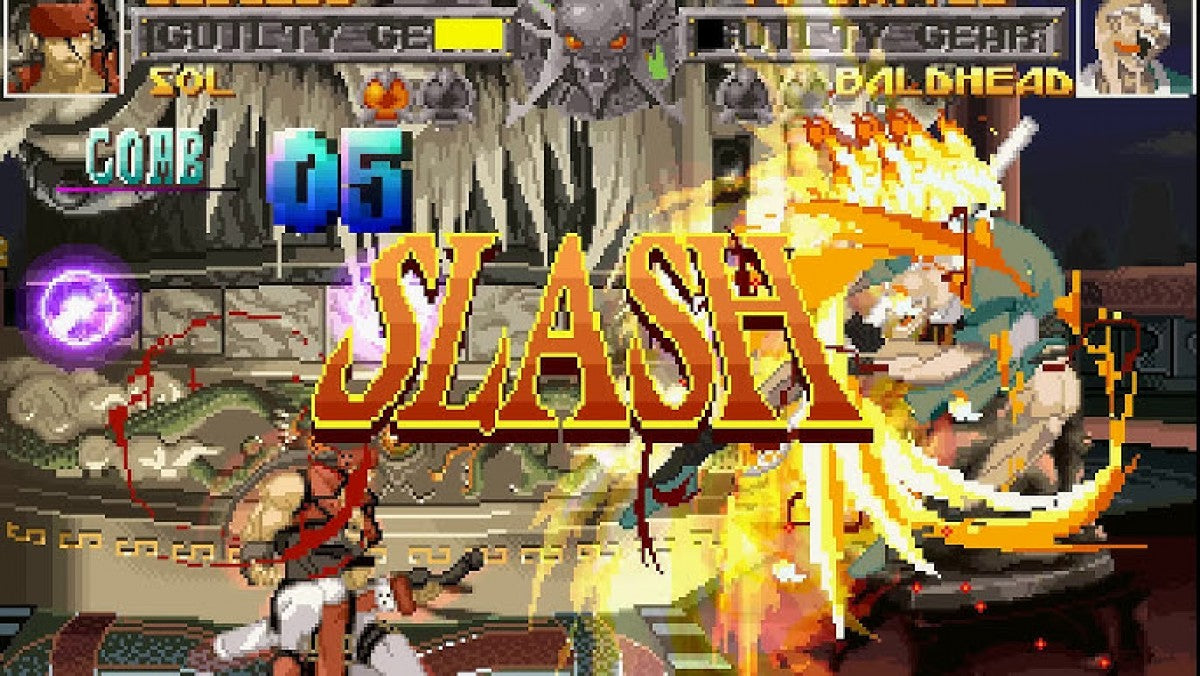 retro Guilty Gear PlayStation PS1 cover art collectible anime fighting game by Arc System Works authentic classic retro gaming title featuring fast paced arcade combat and iconic 2D battles gameplay