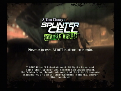 Tom Clancys Splinter Cell Double Agent PlayStation 2 retro video game stealth action title screen (2006)