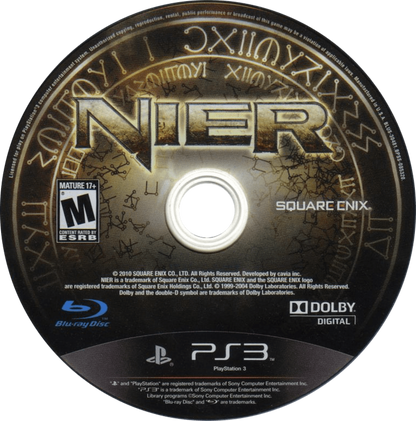 Nier retro PlayStation 3 video game Nier action RPG fantasy sci fi adventure emotional storytelling hack and slash combat console title PlayStation 3 release disc