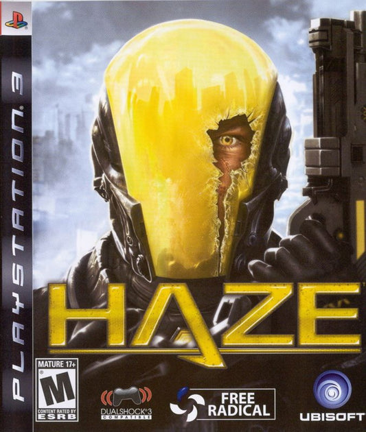 Haze for PlayStation 3 first person shooter sci fi action game featuring futuristic soldiers Nectar drug mechanic campaign mode multiplayer combat cover art 