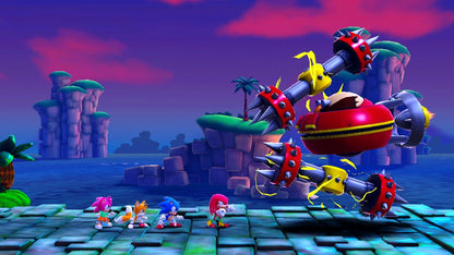 Sonic Superstars Nintendo Switch 2D platformer new Sonic game four playable characters Emerald powers local co-op multiple endings retro modern style Sonic Team gameplay