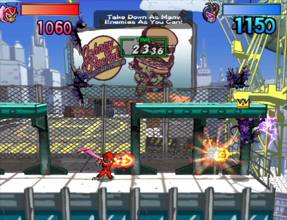 Viewtiful Joe: Red Hot Rumble gameplay for Nintendo GameCube (GC) multiplayer fighting video game