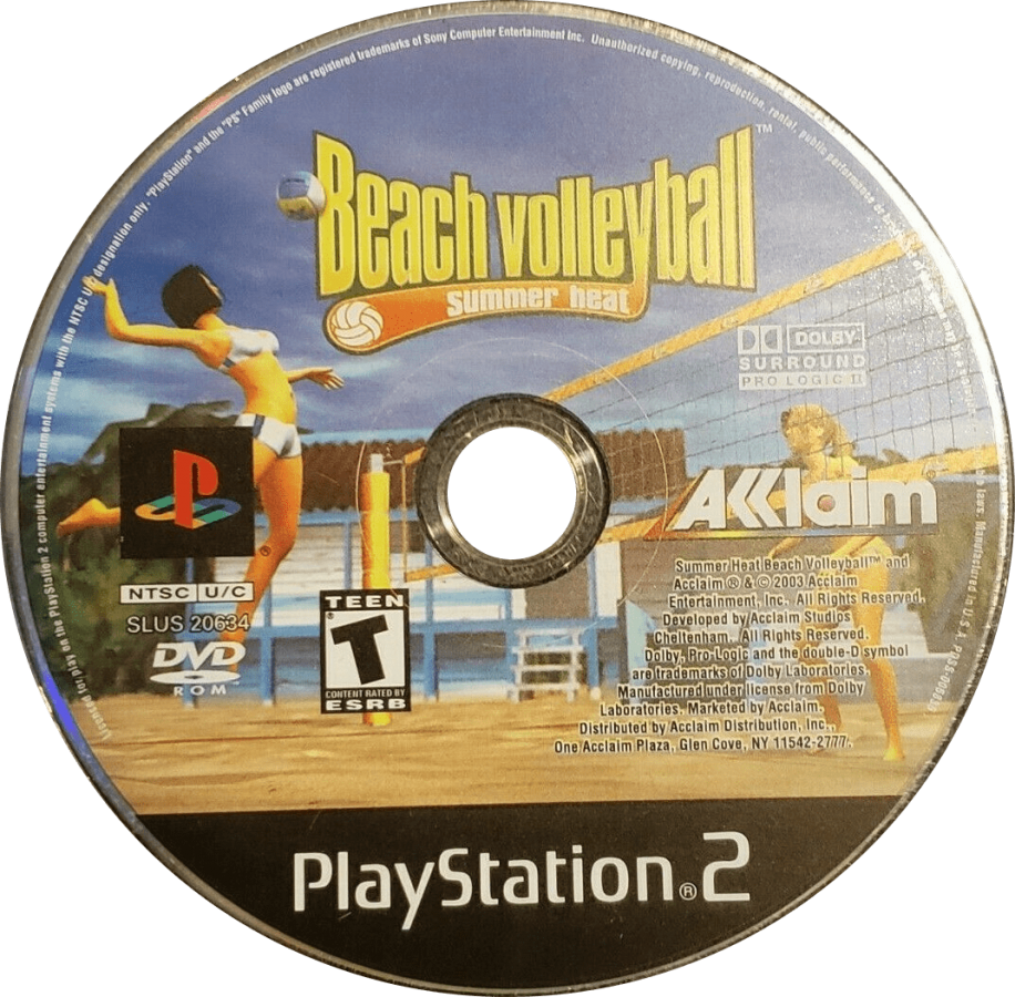 Beach Volleyball Summer Heat for PlayStation 2 with arcade-style beach sports theme disc