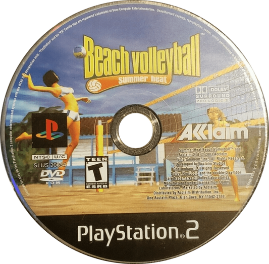 Beach Volleyball Summer Heat for PlayStation 2 with arcade-style beach sports theme disc