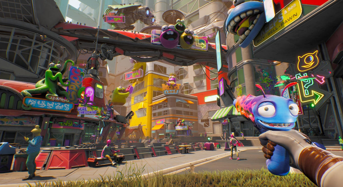 High on Life PlayStation 5 PS5 for first person shooter video game fans featuring comedic sci fi action colorful alien worlds talking weapons bounty hunting missions platforming exploration boss battles unique characters and irreverent humor with immersive next generation gameplay collectible gaming appeal gameplay 