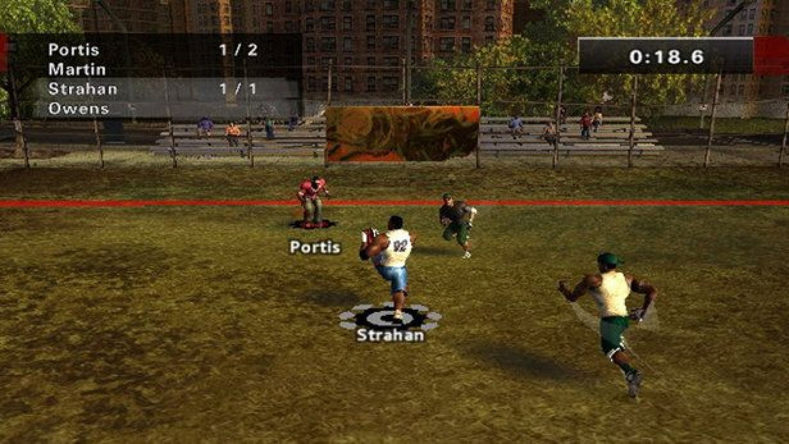 Retro NFL Street 2 PS2 inspired design featuring arcade football action aesthetic vintage PlayStation 2 street style gameplay exaggerated tackles trick plays urban sports culture fast paced multiplayer competition iconic EA Sports BIG presentation nostalgic football gaming energy - gameplay