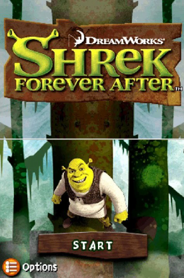 Shrek: Forever After title screen for Nintendo DS (DS) video game