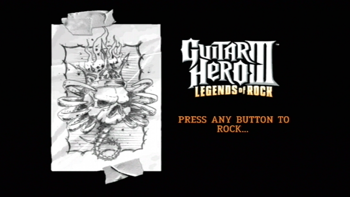 Guitar Hero III: Legends of Rock title screen for Nintendo Wii (Wii) video game