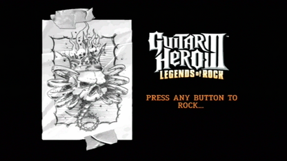 Guitar Hero III: Legends of Rock title screen for Nintendo Wii (Wii) video game