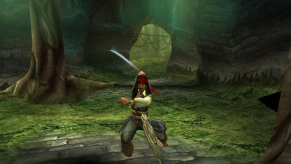 Pirates of the Caribbean Dead Man’s Chest for PSP action adventure video game featuring swashbuckling combat movie inspired levels iconic characters and portable Disney pirate experience gameplay