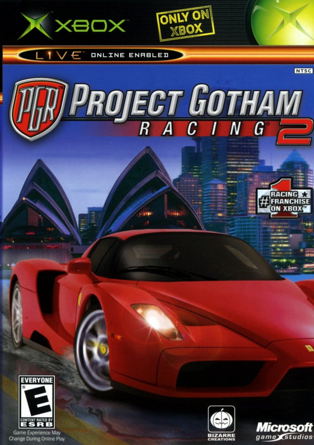 Project Gotham Racing 2 Xbox for retro video game enthusiasts featuring arcade style racing gameplay high performance vehicles skill based driving mechanics international city circuits competitive multiplayer modes realistic automotive action and collectible gaming appeal front cover