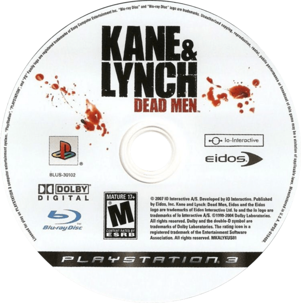 Kane & Lynch Dead Men PlayStation 3 third-person shooter crime thriller video game co-op gameplay and intense heist narrative disc