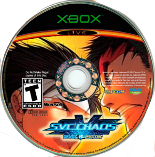 SNK vs. Capcom: SVC Chaos disc for Xbox (XBOX) video game