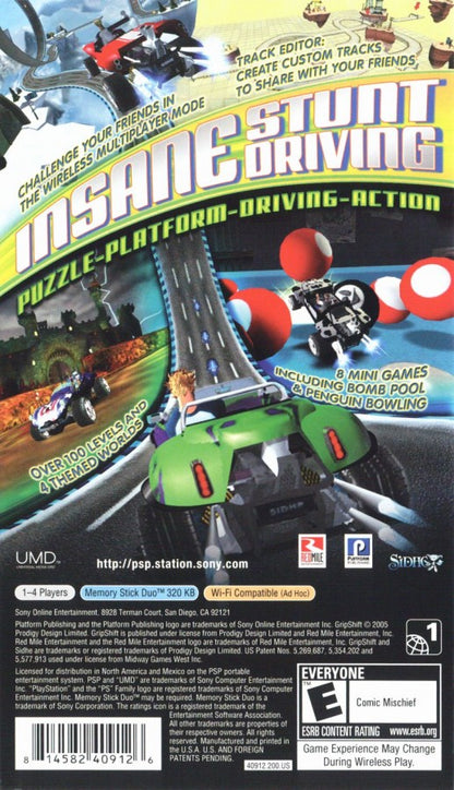 GripShift back of case for PlayStation Portable (PSP) puzzle-platform racing video game