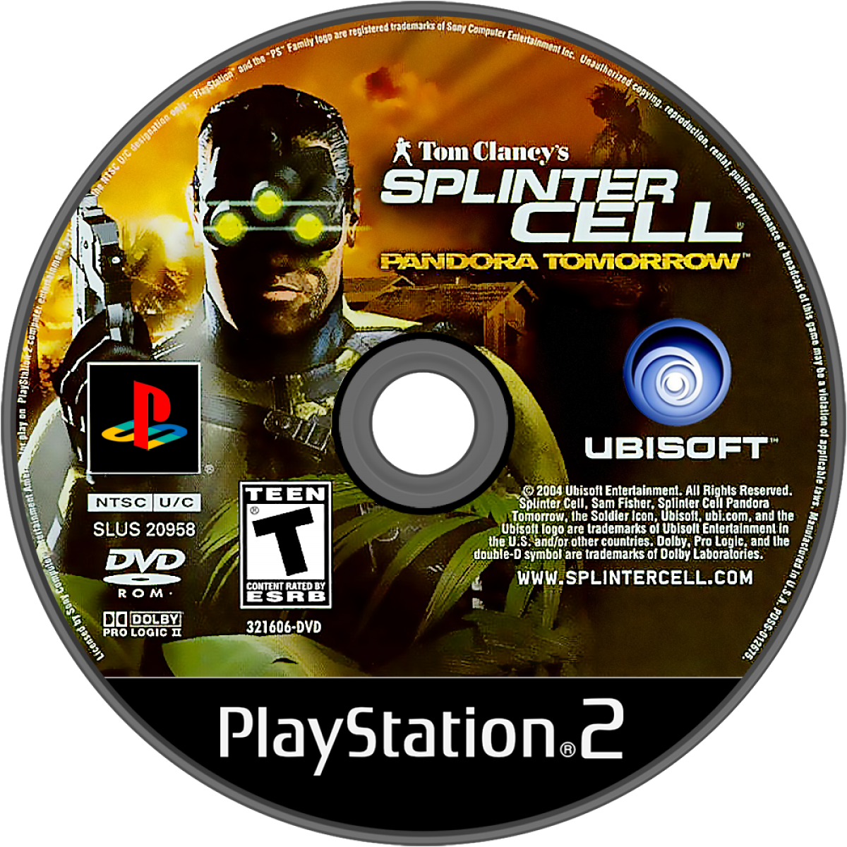 Tom Clancys Splinter Cell Pandora Tomorrow PS2 Sony PlayStation 2 stealth action game Ubisoft tactical espionage gameplay Sam Fisher infiltration stealth mechanics gadgets shadow movement third person stealth missions story driven retro gaming PlayStation 2 software video game title disc