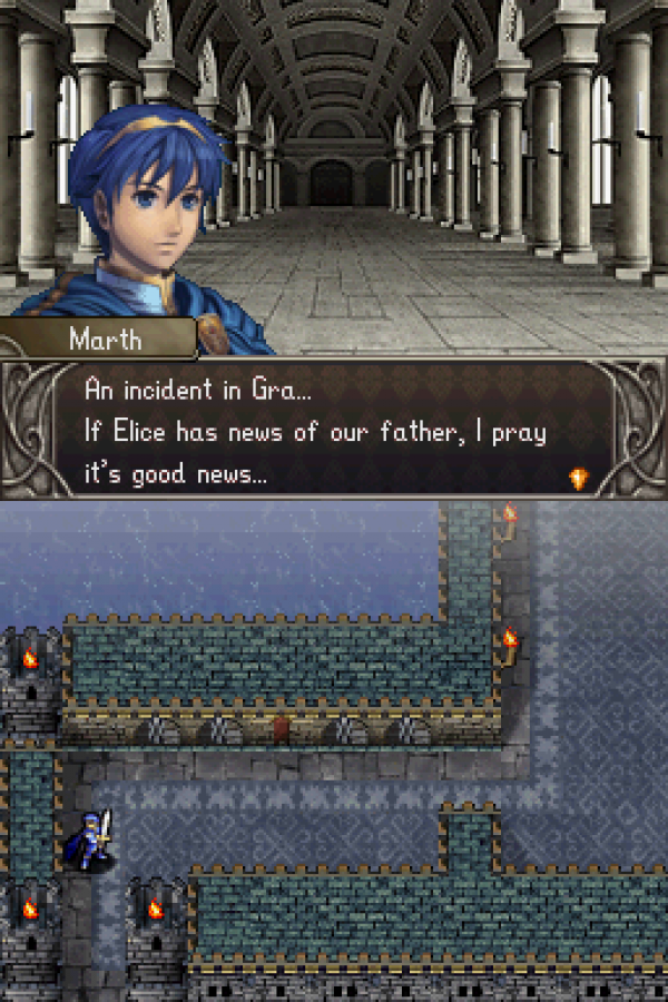 Fire Emblem Shadow Dragon cartridge for the Nintendo DS featuring turn based tactical RPG gameplay with grid based battles character progression and story driven missions as Prince Marth fights to save the kingdom gameplay