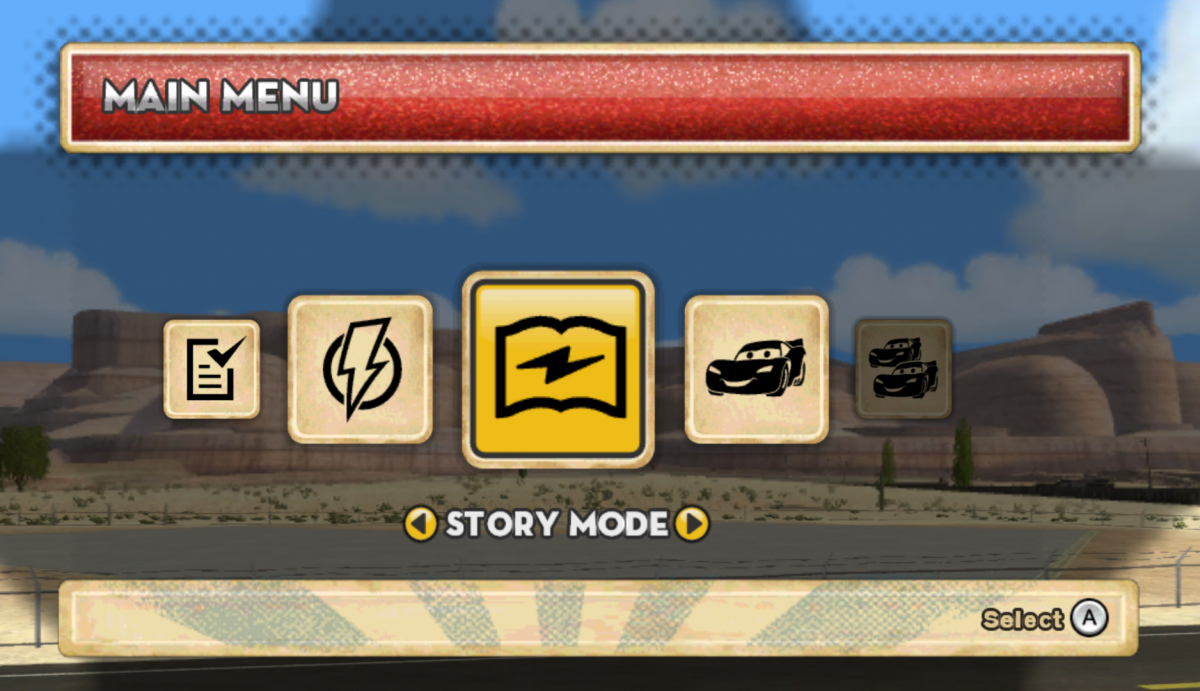 Disney Pixar Cars Mater-National Championship gameplay screen art for Nintendo Wii (Wii) video game