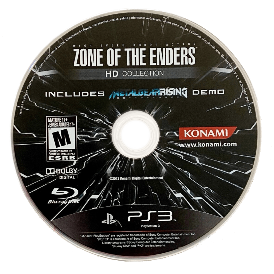 Zone of the Enders [HD Collection] disc for PlayStation 3 (PS3) video game