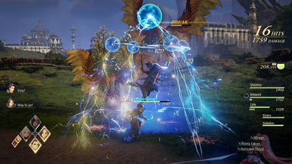Tales of Arise for PlayStation 4 (PS4) featuring a stylish action JRPG where two warriors from rival worlds unite to overthrow oppressive rulers; fight with fast, flashy combo-based combat, explore vibrant landscapes, and experience a character-driven story about freedom, identity, and sacrifice gameplay screenshot