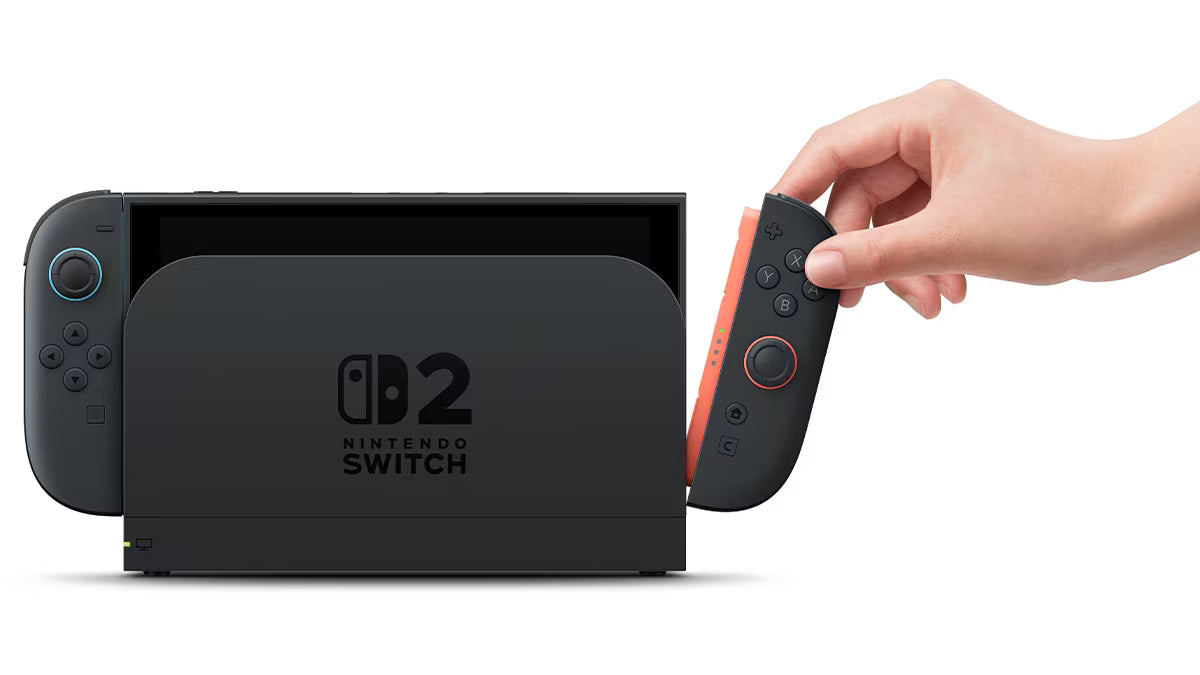 Nintendo Switch 2 Console with Dock Scratch and Scuff Condition Nintendo Switch 2 NS2 gaming system featuring hybrid home and handheld gaming touchscreen display detachable Joy Con controller compatibility TV dock connectivity upgraded graphics enhanced performance portable gaming functionality and official Nintendo hardware retro gaming collection collectible console appeal front