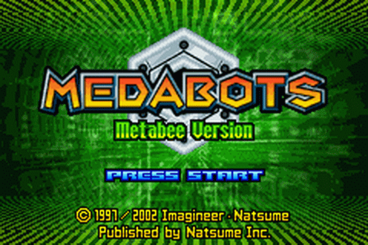 Medabots Metabee Version start menu for Game Boy Advance (GBA) video game