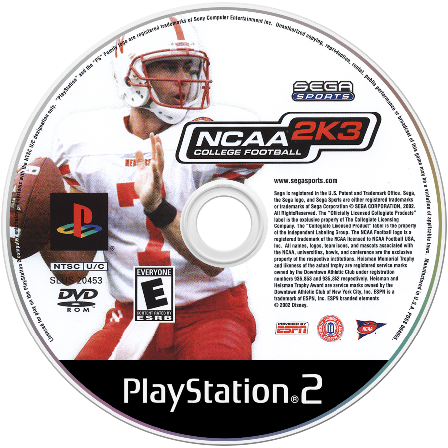 NCAA College Football 2K3 – PlayStation 2 (PS2) college football sports video game disc
