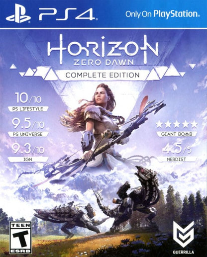 Horizon: Zero Dawn [Complete Edition] – PlayStation 4 (PS4) video game cover image, open-world action RPG exclusive to PS4 featuring Aloy’s adventure in a post-apocalyptic world