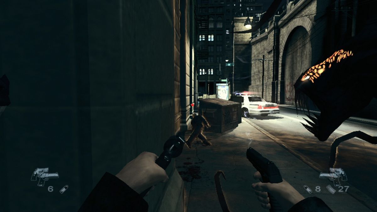 The Darkness PlayStation 3 PS3 for retro video game enthusiasts featuring first person shooter gameplay supernatural horror powers dark comic book inspired storytelling intense gunplay cinematic action immersive urban environments and collectible gaming appeal gameplay  