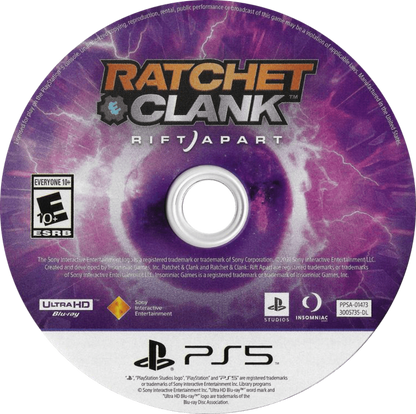 Ratchet & Clank: Rift Apart disc for PlayStation 5 (PS5) action adventure platformer video game
