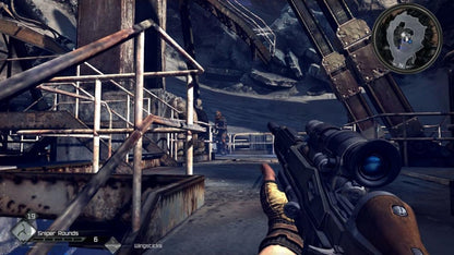 Rage gameplay for Xbox 360 (X360) post-apocalyptic first-person shooter video game