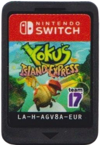 Yoku's Island Express Nintendo Switch inspired design featuring charming pinball platform adventure aesthetic vibrant tropical island exploration unique physics based gameplay colorful characters whimsical quests open world discovery and family friendly fun presentation cartridge