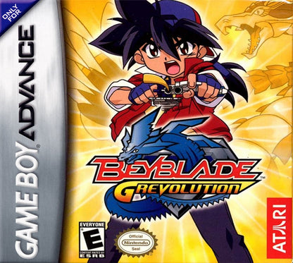 Beyblade G-Revolution Game Boy Advance GBA for action strategy video game fans featuring Beyblade battles spinning top customization special attacks tournament gameplay anime inspired characters competitive challenges and portable Nintendo GBA gaming collectible appeal front cover art