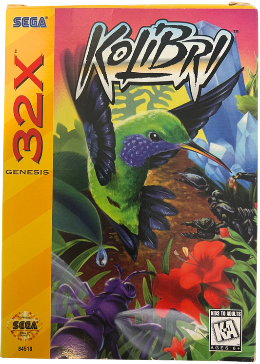 Kolibri Sega 32X retro video game action shooter cover art (1995)