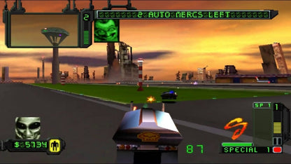 Rogue Trip PlayStation 1 game featuring vehicular combat racing, destructible environments, and fast-paced arcade action gameplay gameplay